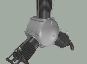 Anzani 3 cylinder 1:4 scale motor - RC-builder
